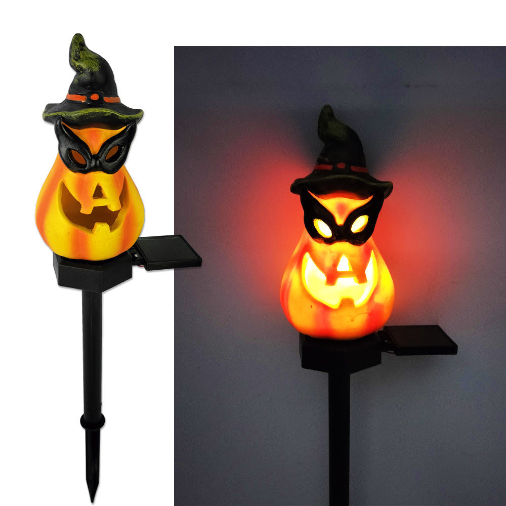 Resin Solar Halloween Pumpkin Lantern Garden Path Light