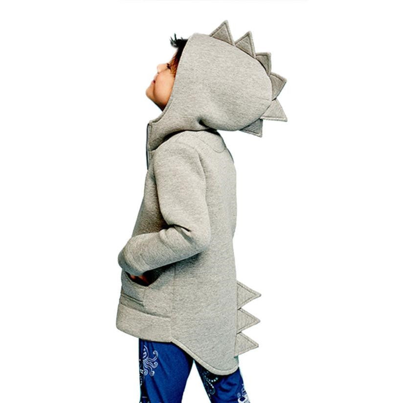 Boys Dinosaur Hooded Cotton Blend Jacket Regular Fit