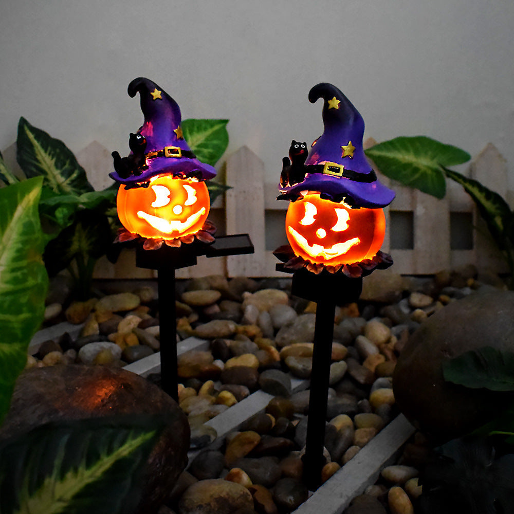 Resin Solar Halloween Pumpkin Lantern Garden Path Light