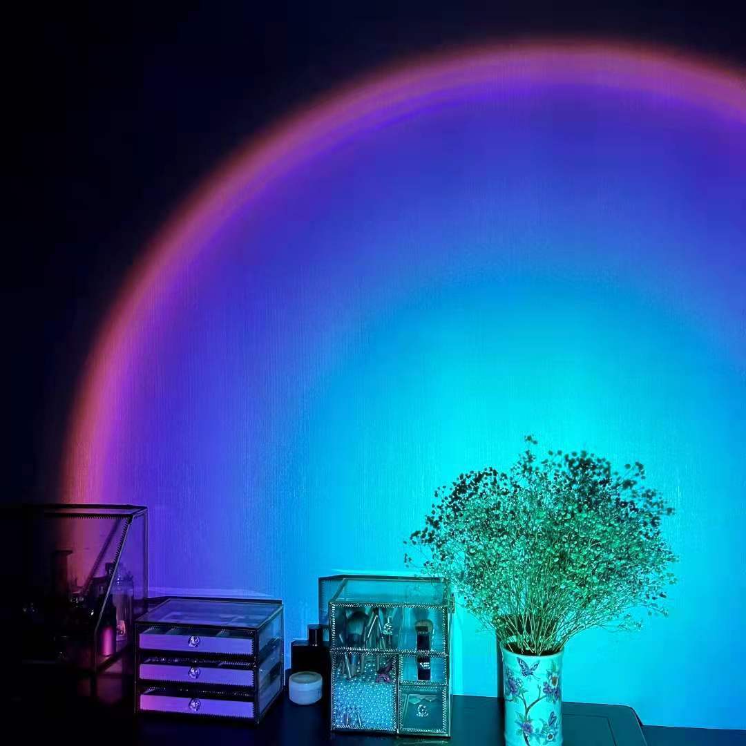Rechargeable Rainbow Sunset Projection Lamp Aluminum