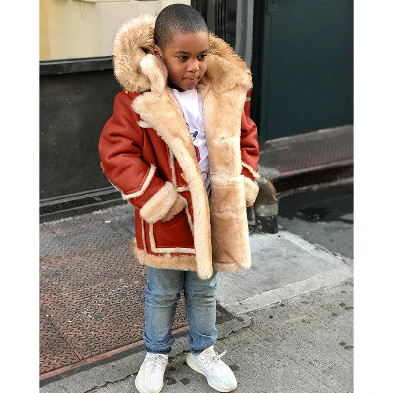 Boys Fur-Lined All-In-One Jacket Regular Fit Polyester