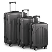 Unisex ABS PC 3 Piece Hardside Spinner Suitcase Set