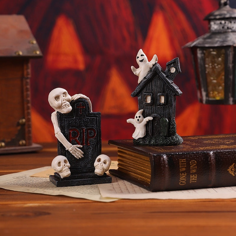 Resin Haunted House Halloween Decor for Indoor Use