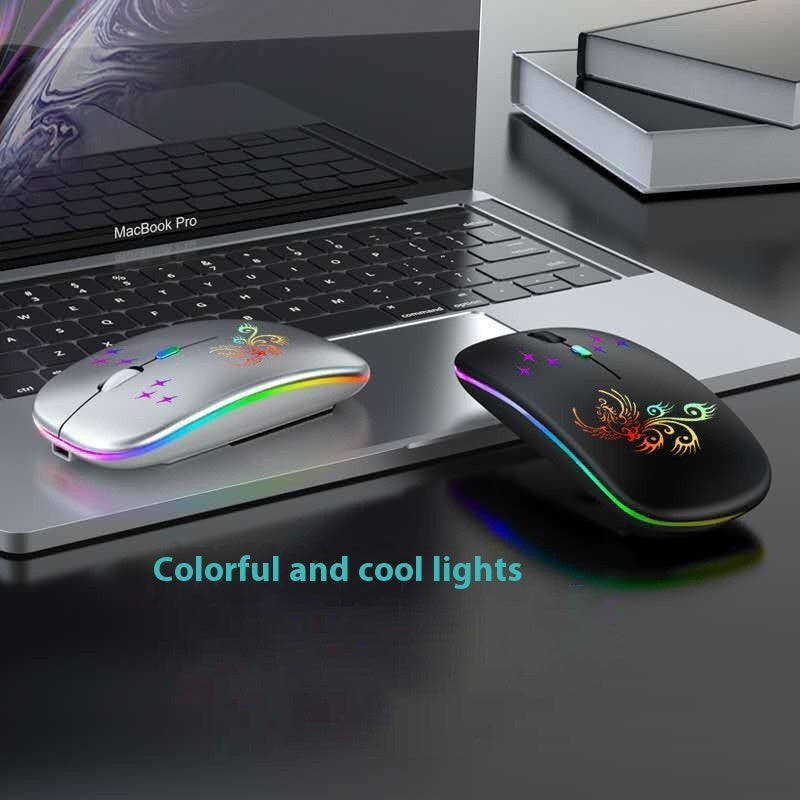 Rechargeable Wireless Bluetooth Luminous Rubber Mouse