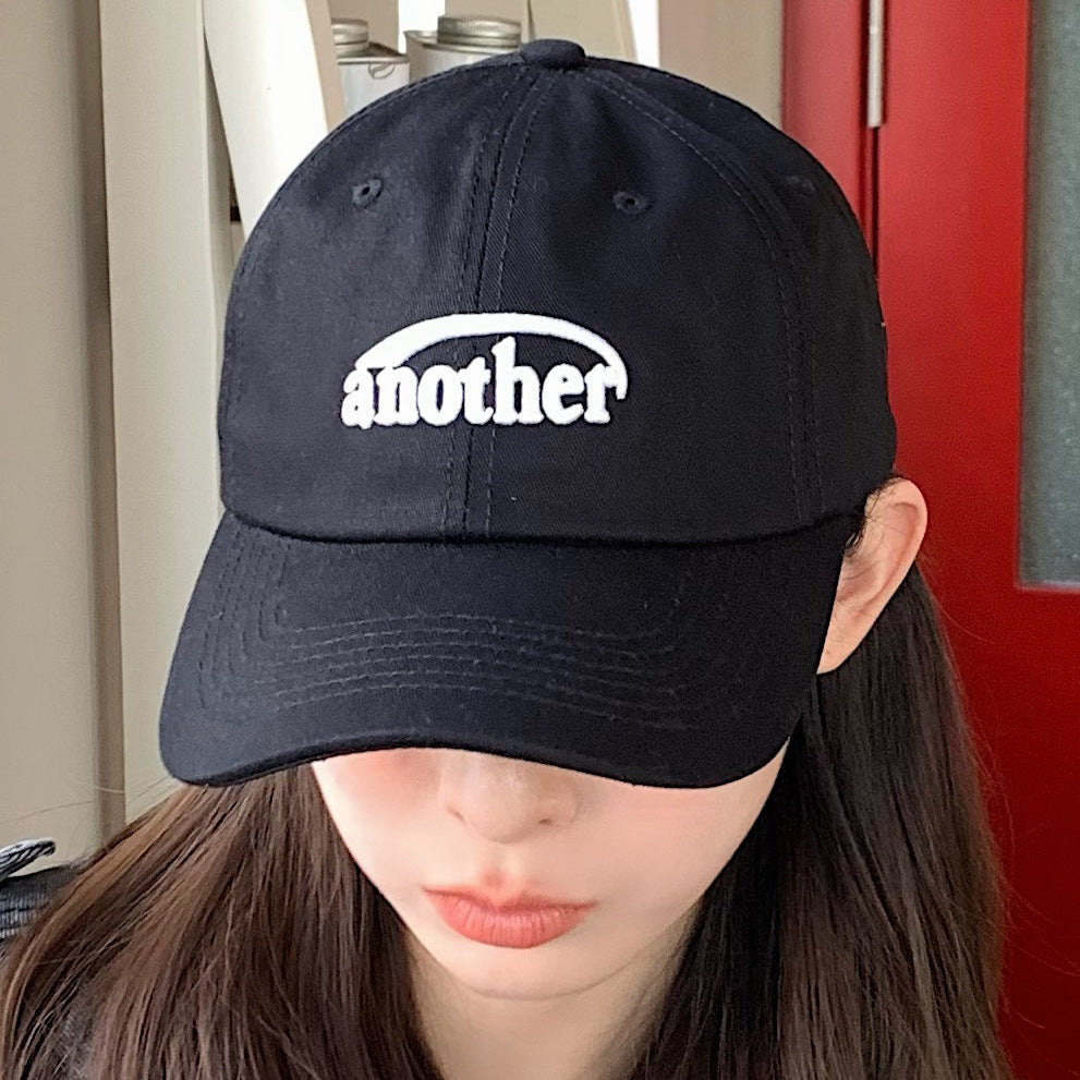 Washed Distressed Letters Embroidery Peaked Cap