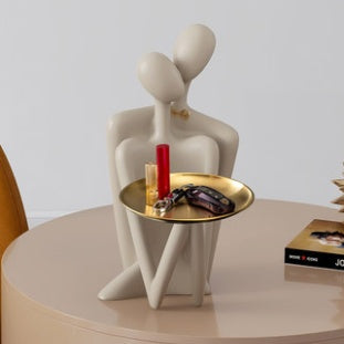 Resin And Stainless Steel Key Tray For Living Room Storage