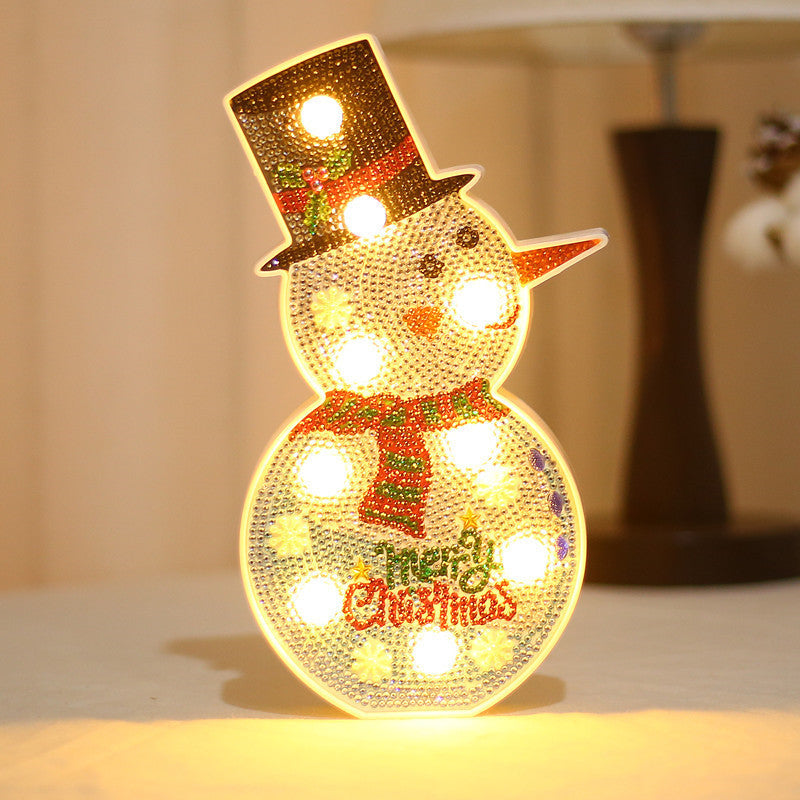 Resin Snowman LED Lamp For Christmas Decor And DIY Glow