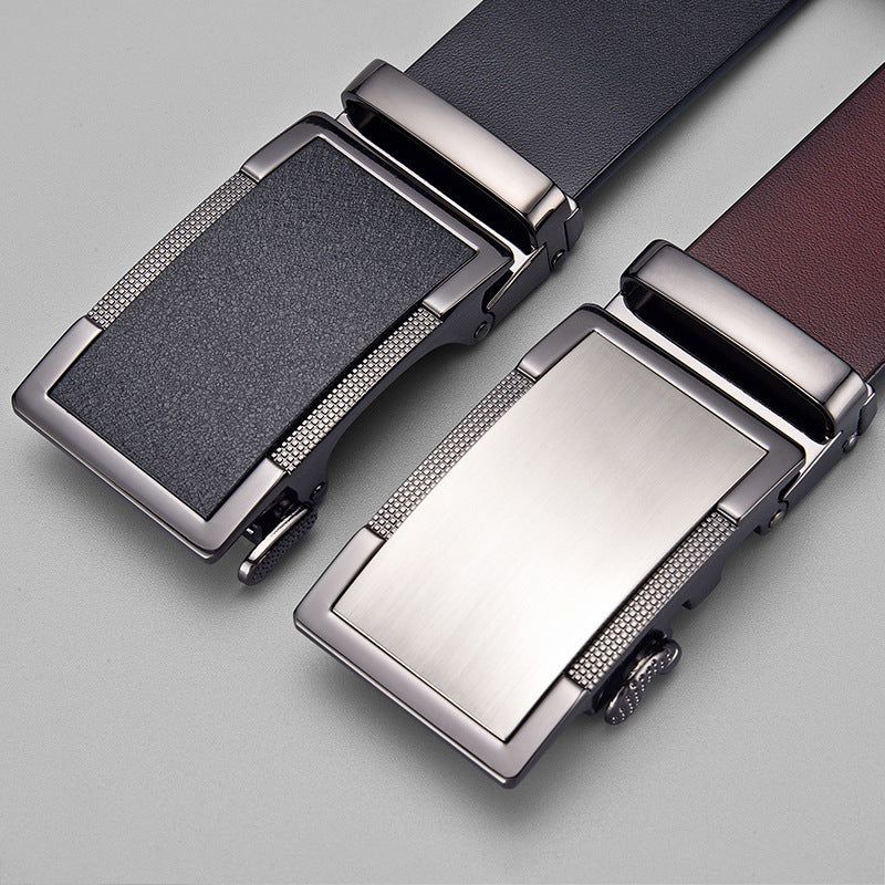 Men's Formal Genuine Leather Belt With Automatic Buckle