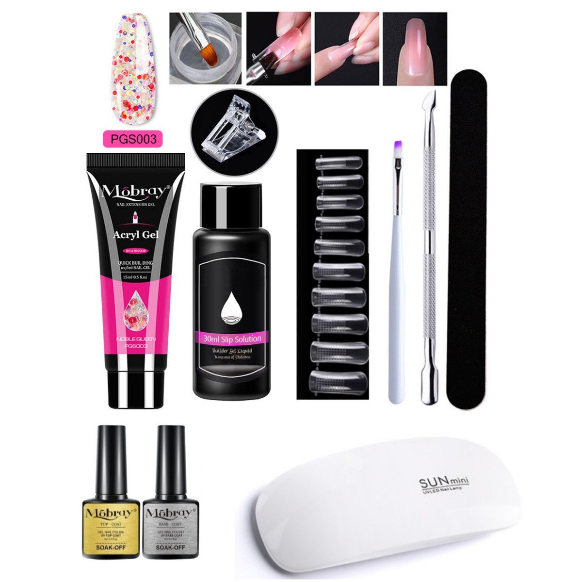 Resin Nail Art Extender Set 7-Piece For Nail Lengthening