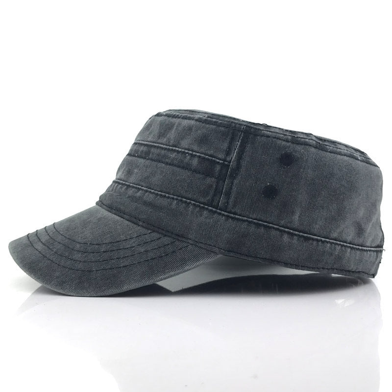 Men’s Military Flat Cap — Classic Cadet Style, Adjustable, Breathable