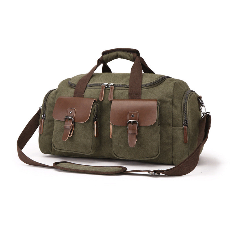 Unisex Canvas Shoulder Tote Bag Solid Color Travel Everyday