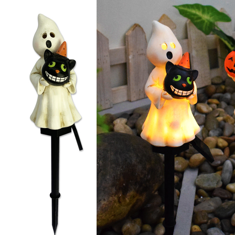 Resin Solar Halloween Pumpkin Lantern Garden Path Light