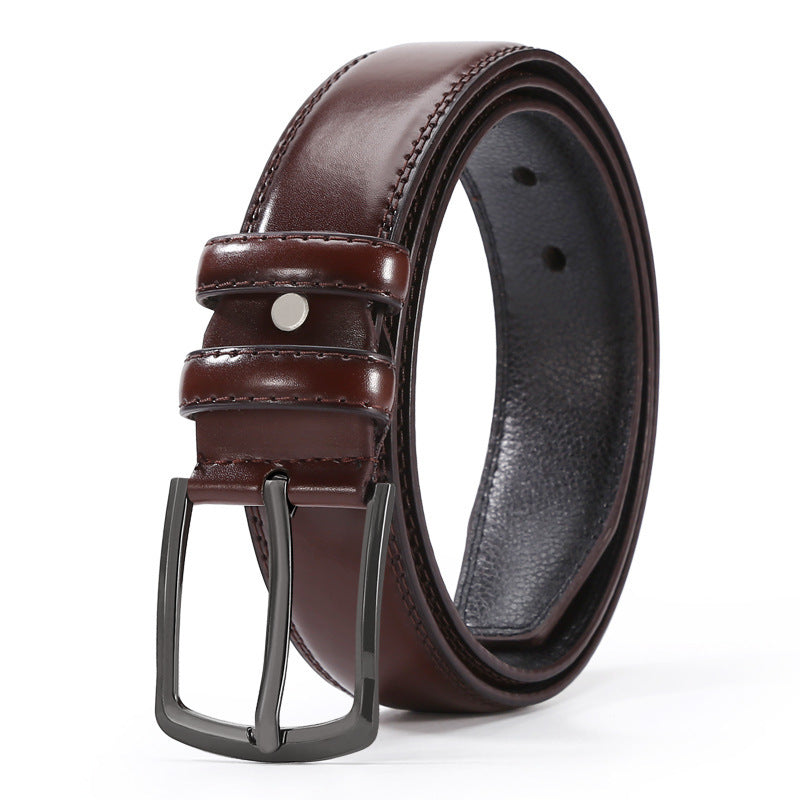 Men's Slim Imitation Leather Business Belt Alloy Buckle