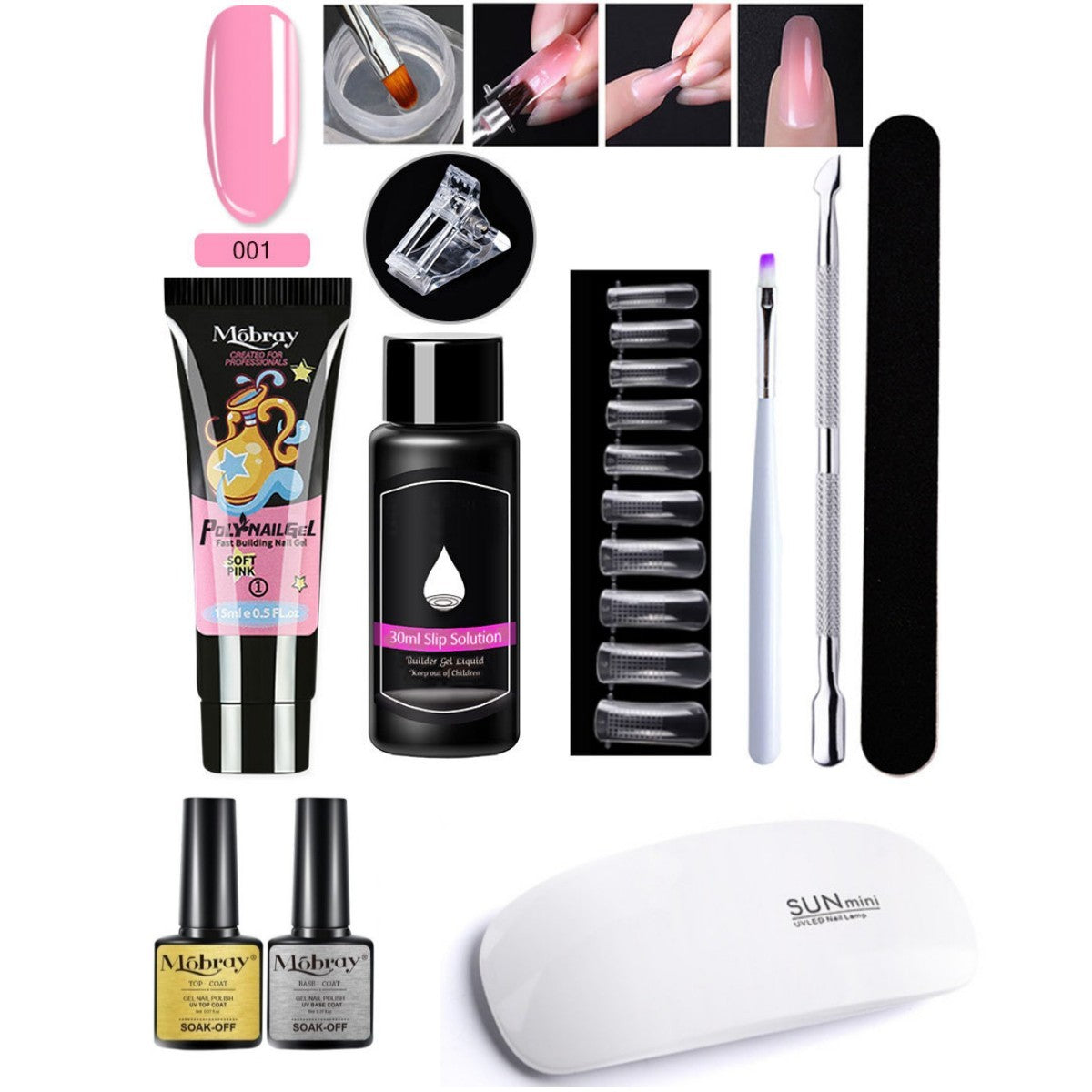 Resin Nail Art Extender Set 7-Piece For Nail Lengthening
