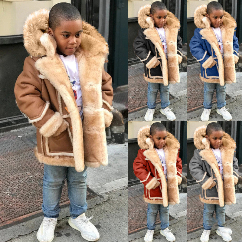 Boys Fur-Lined All-In-One Jacket Regular Fit Polyester