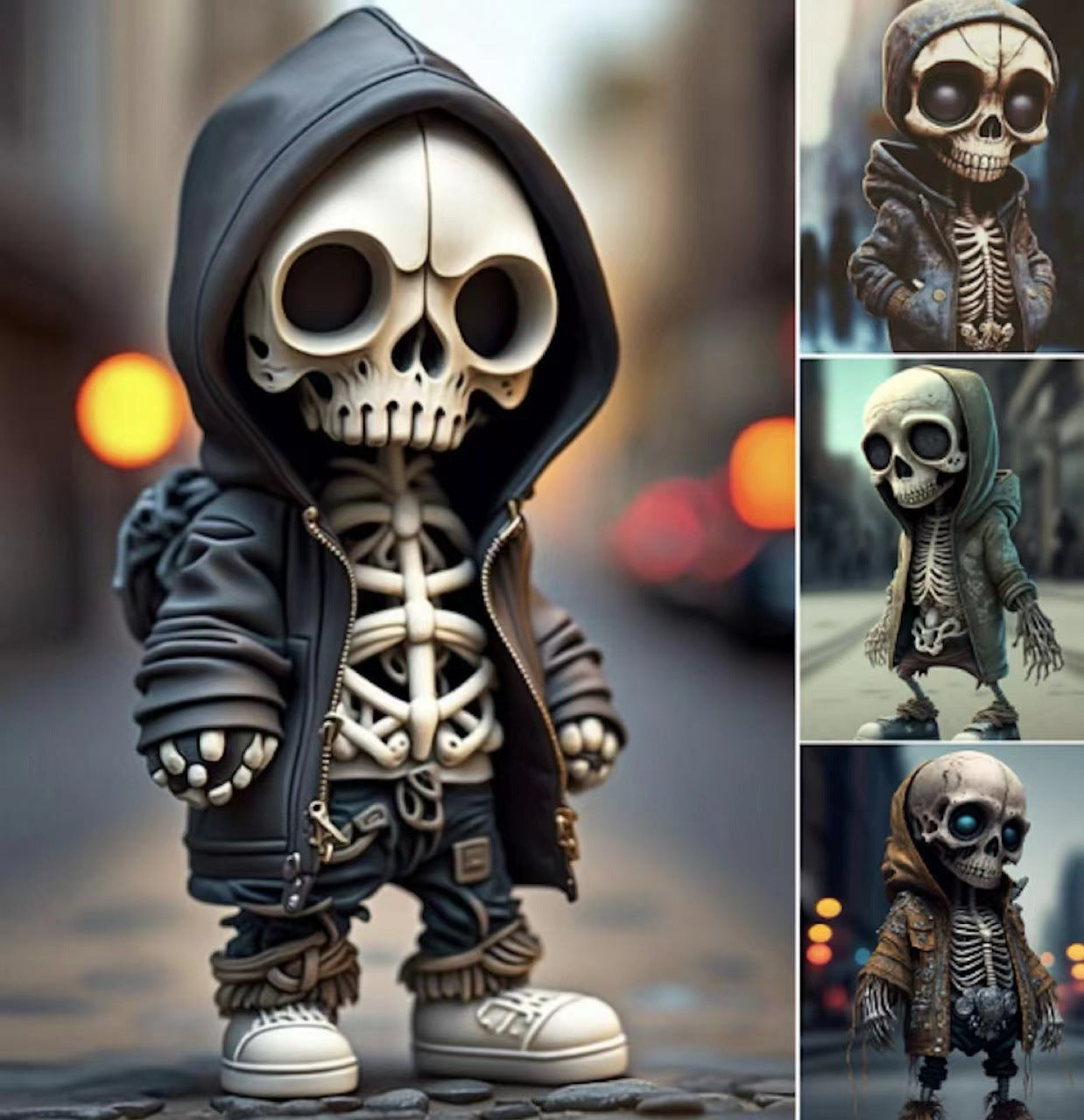 Resin Skeleton Figurine for Halloween Centerpiece Decor