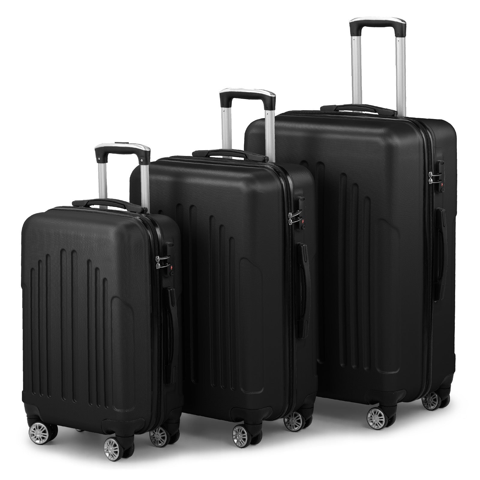Unisex ABS PC Hard Shell Luggage Set Three In One 20 24 28In
