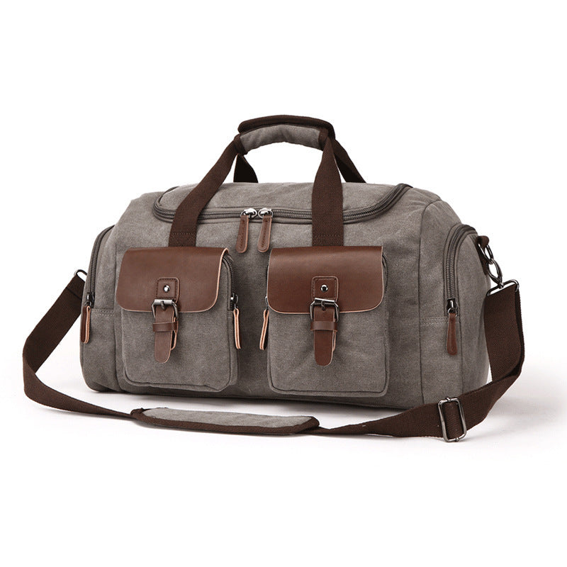 Unisex Canvas Shoulder Tote Bag Solid Color Travel Everyday