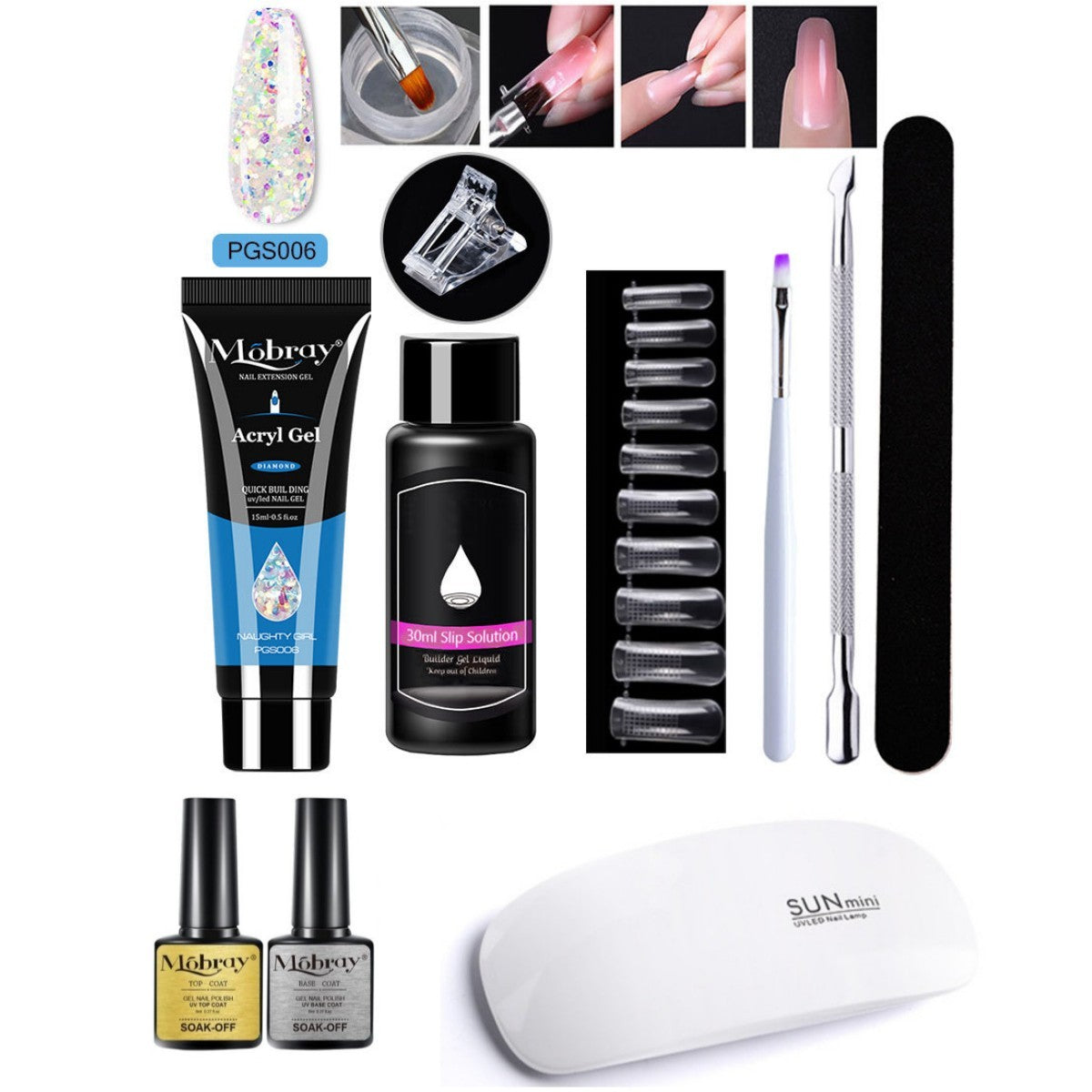 Resin Nail Art Extender Set 7-Piece For Nail Lengthening