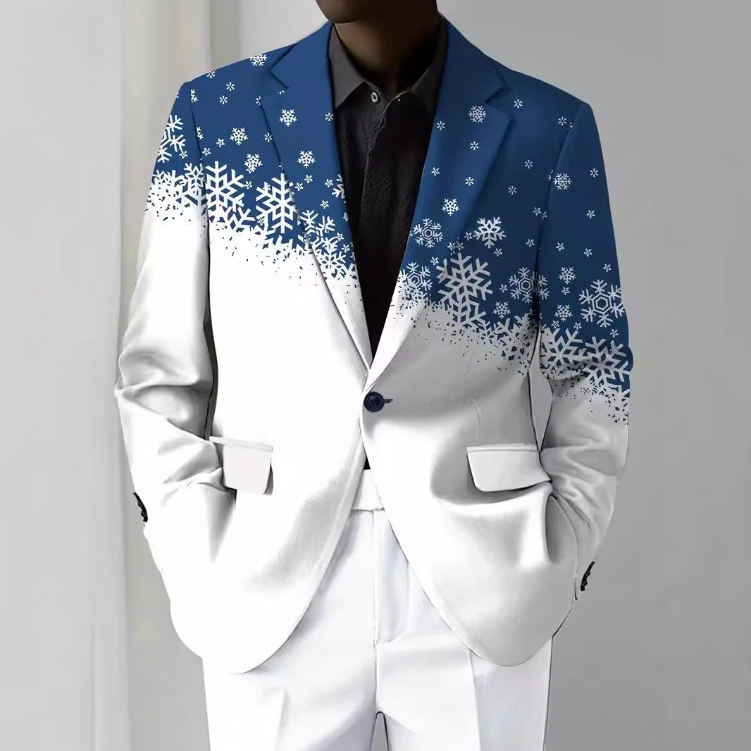 Relaxed Fit Men's Lounge Suit Polyester Blend Plus Size