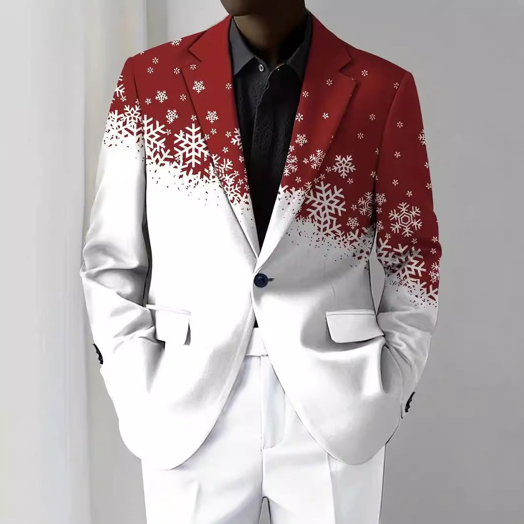 Relaxed Fit Men's Lounge Suit Polyester Blend Plus Size