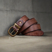 Men's Casual Genuine Cowhide Leather Belt Regular Fit