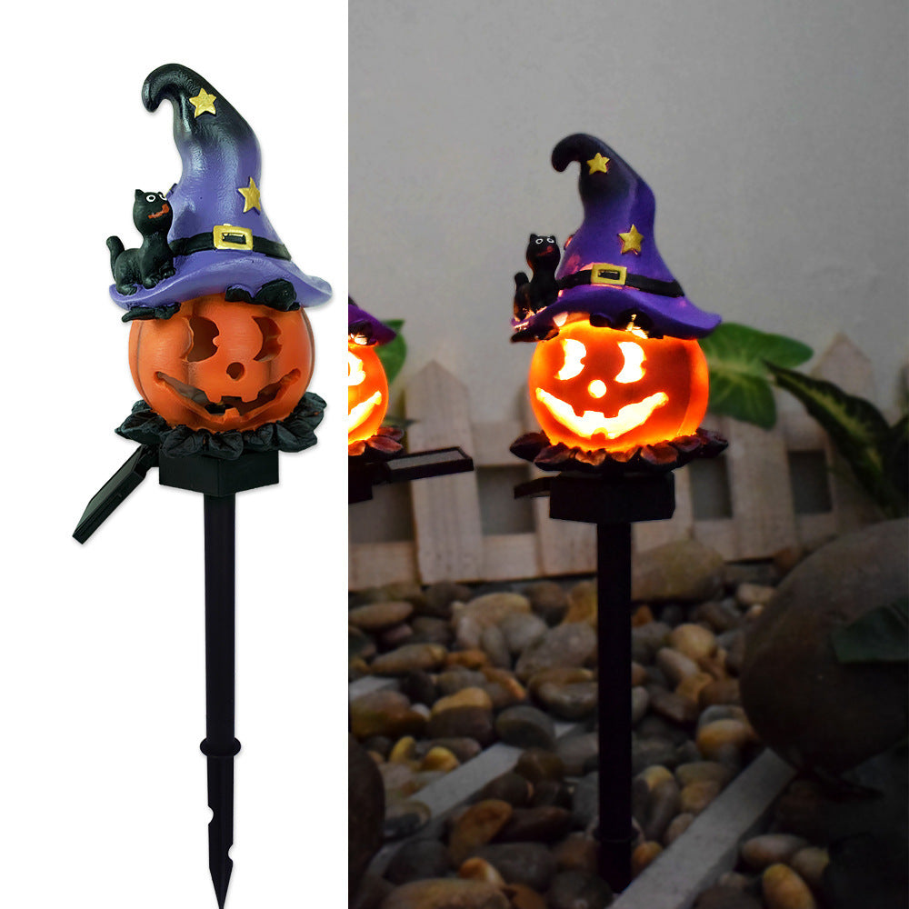 Resin Solar Halloween Pumpkin Lantern Garden Path Light
