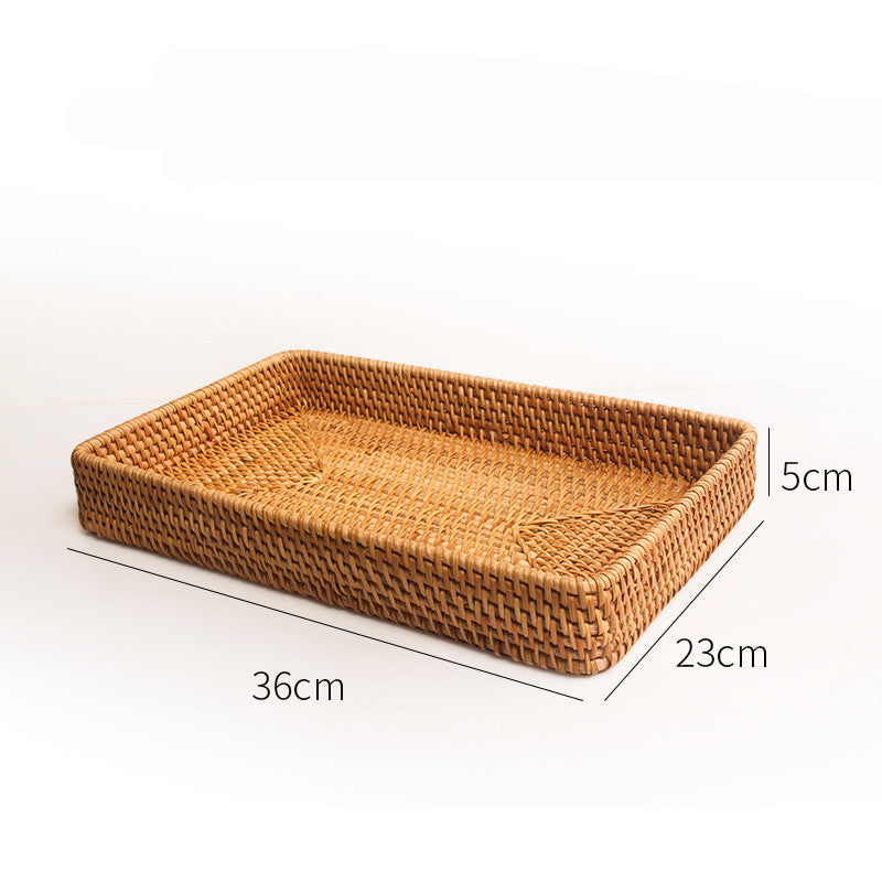 Rattan Desktop Storage Basket For Remote, Fruits, Jewelry