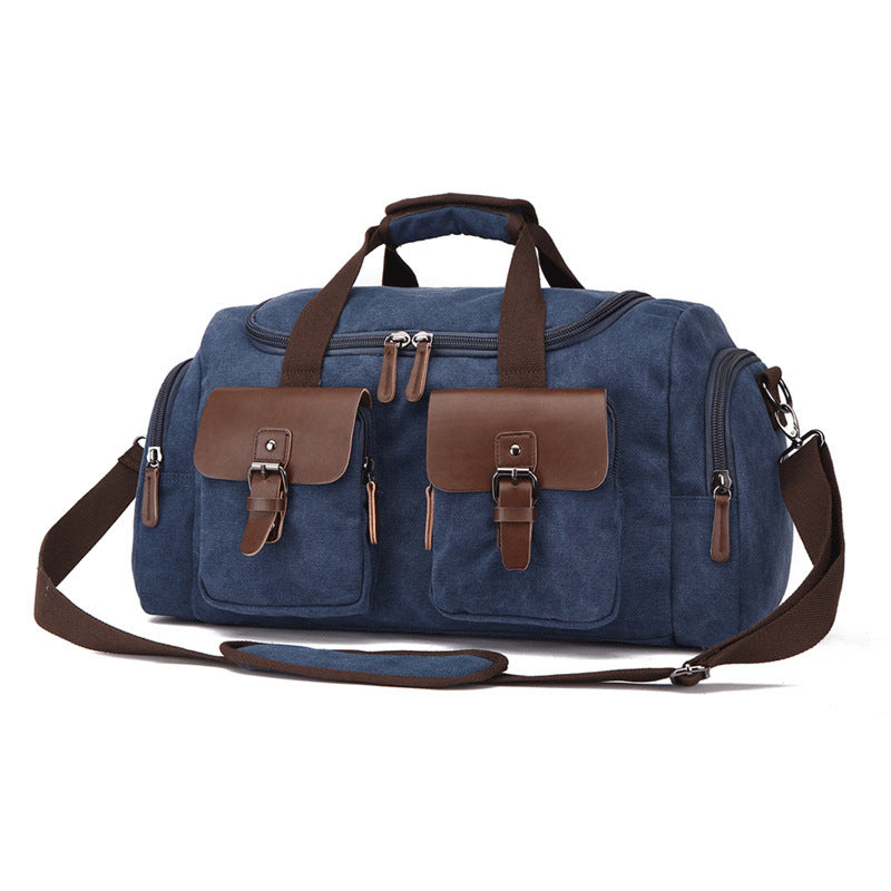 Unisex Canvas Shoulder Tote Bag Solid Color Travel Everyday