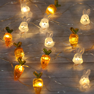 Easter LED Bunny String Lights with Carrot Design Fairy Lights Home Party Decoration and Gifts