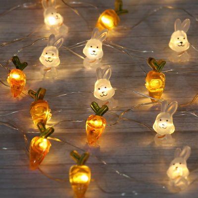 Easter Bunny String Lights on Silver-Plated Copper Wire