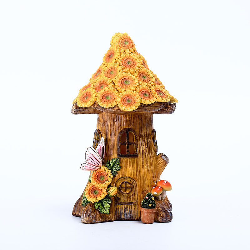 Resin And Plastic Solar Garden Lamp For Outdoor Lawn Decor