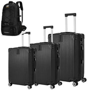 Unisex ABS Hard Shell Luggage Set 3 Piece Spinner Wheels