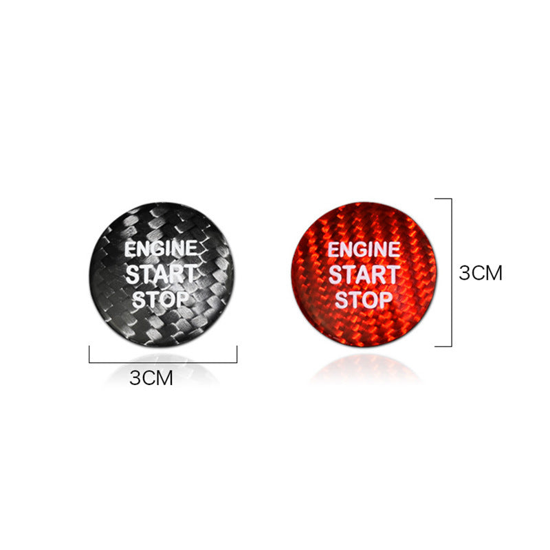 Real Carbon Fiber Start Stop Engine Button Cover For Car