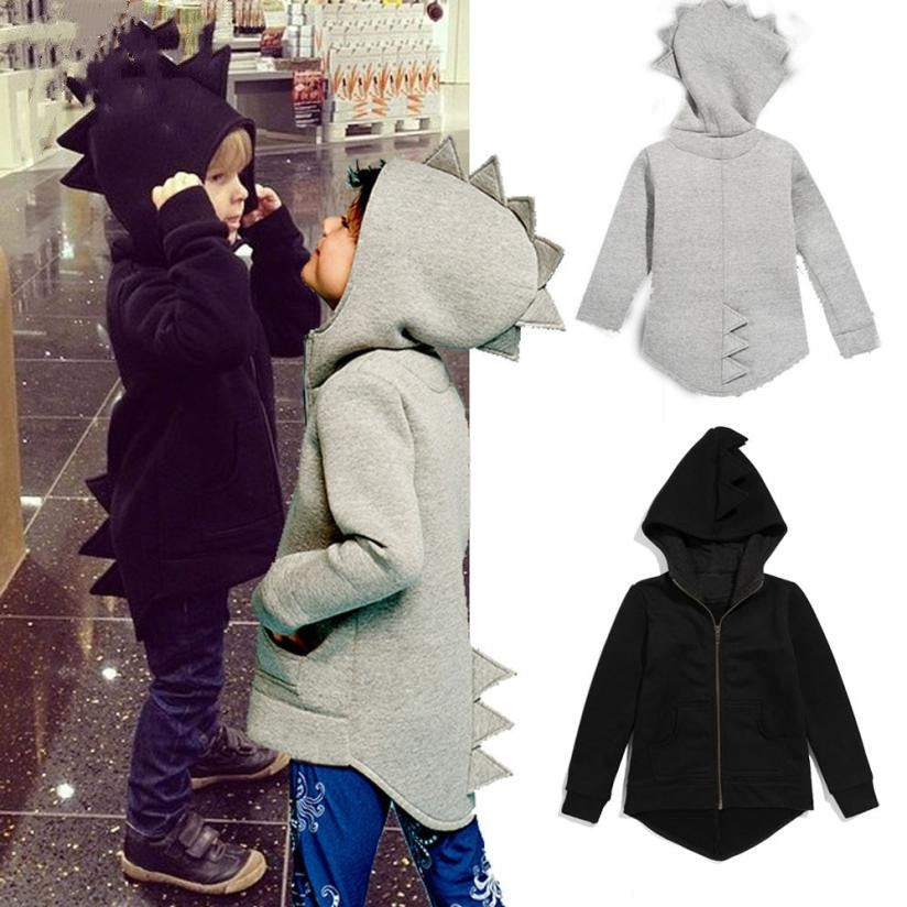 Boys Dinosaur Hooded Cotton Blend Jacket Regular Fit
