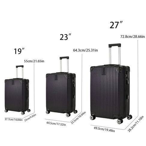 Unisex ABS Hard Shell Luggage Set 3 Piece Spinner Wheels