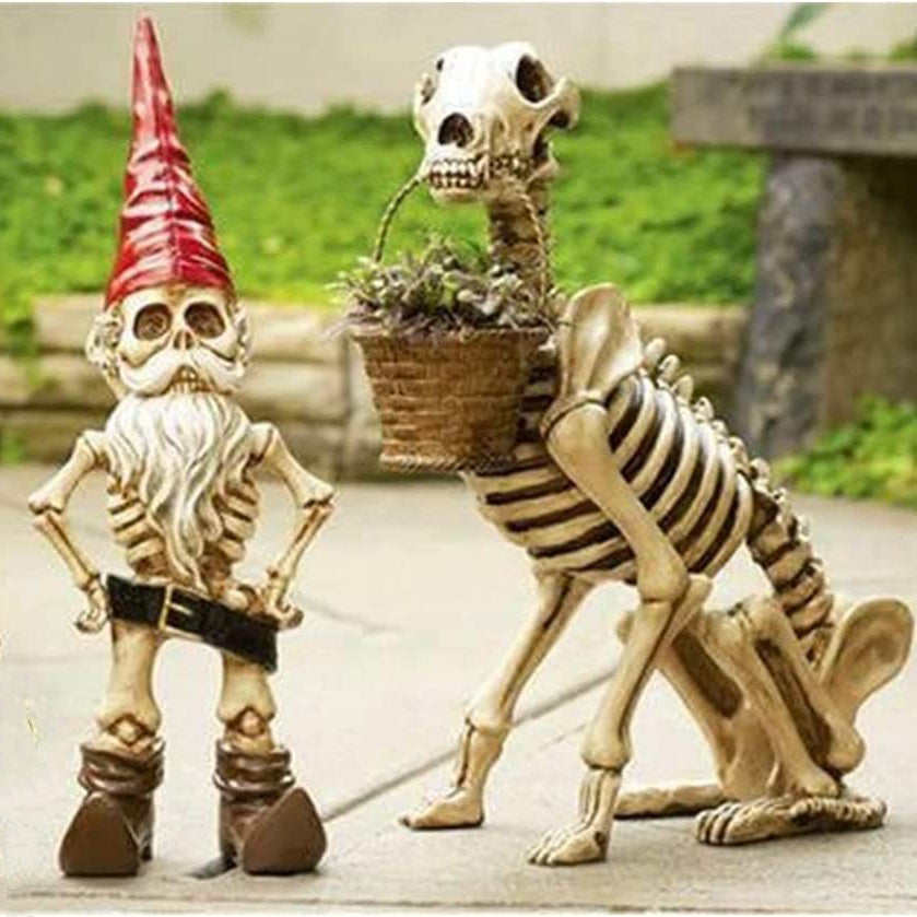 Resin Skeleton Skull Garden Stakes For Halloween Safe Decor