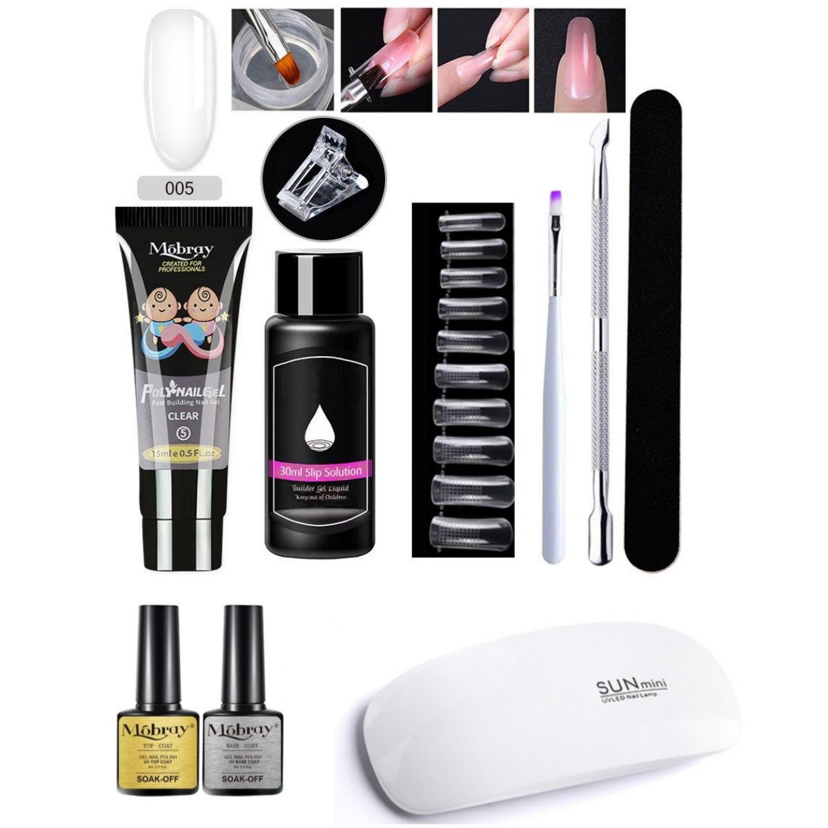 Resin Nail Art Extender Set 7-Piece For Nail Lengthening