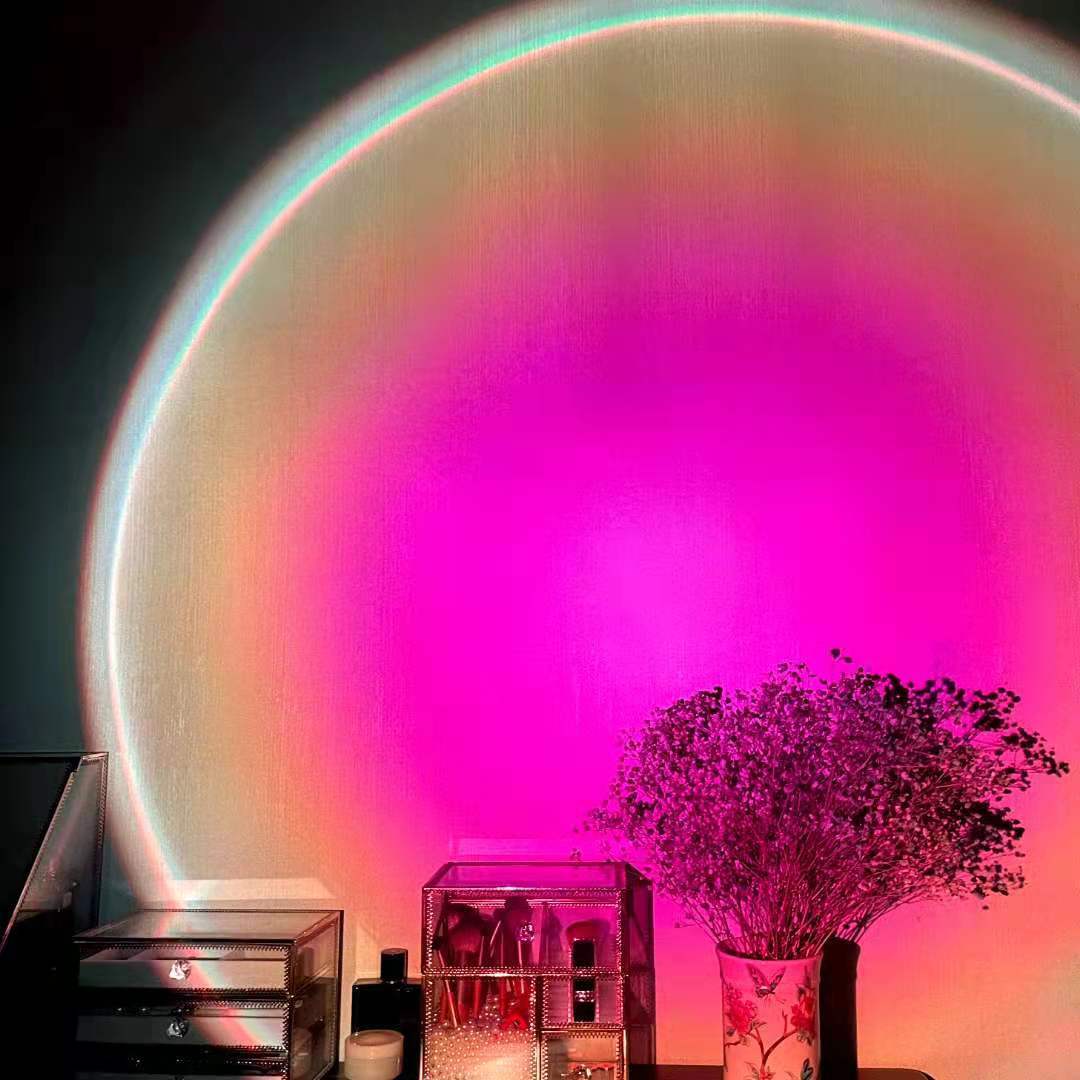 Rechargeable Rainbow Sunset Projection Lamp Aluminum