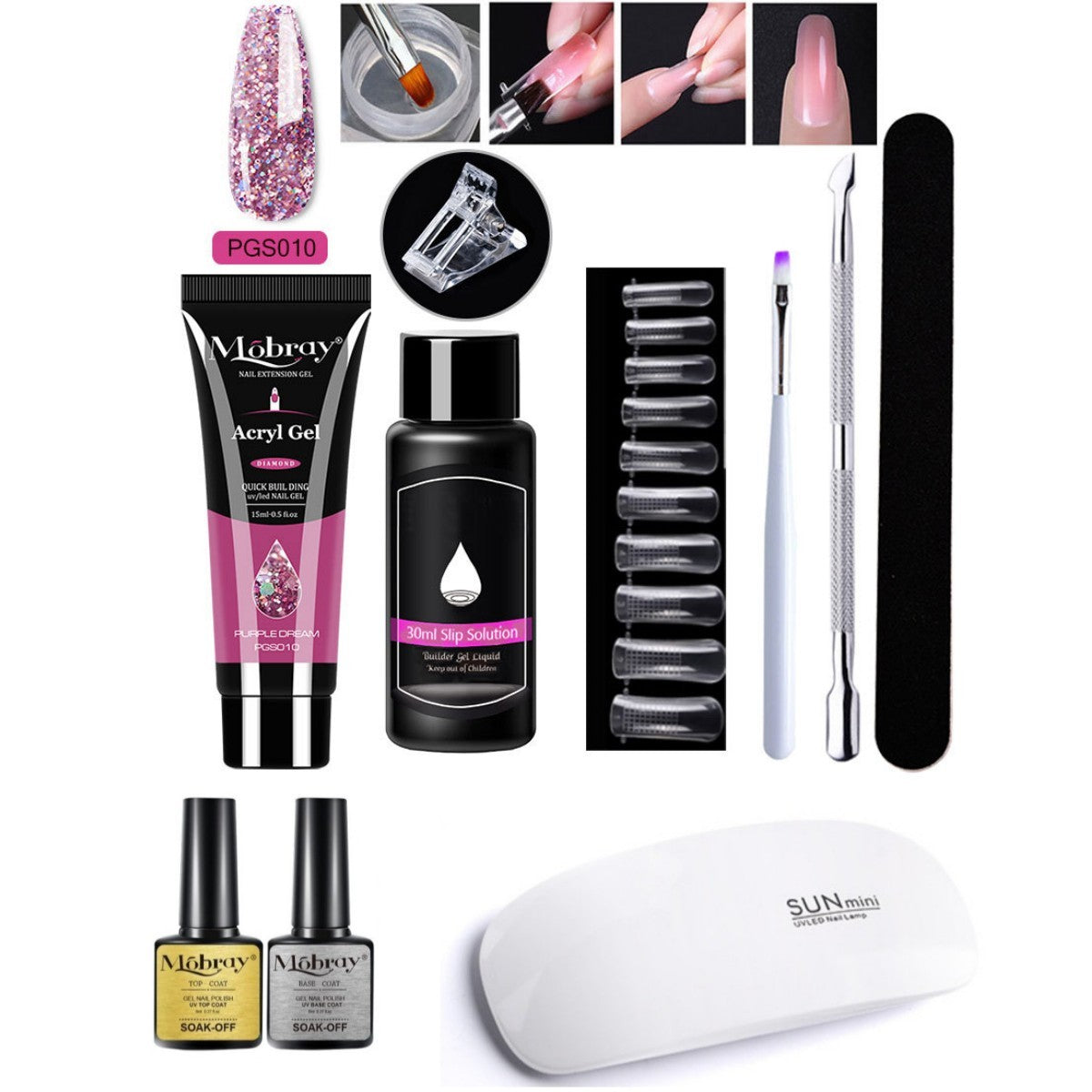 Resin Nail Art Extender Set 7-Piece For Nail Lengthening