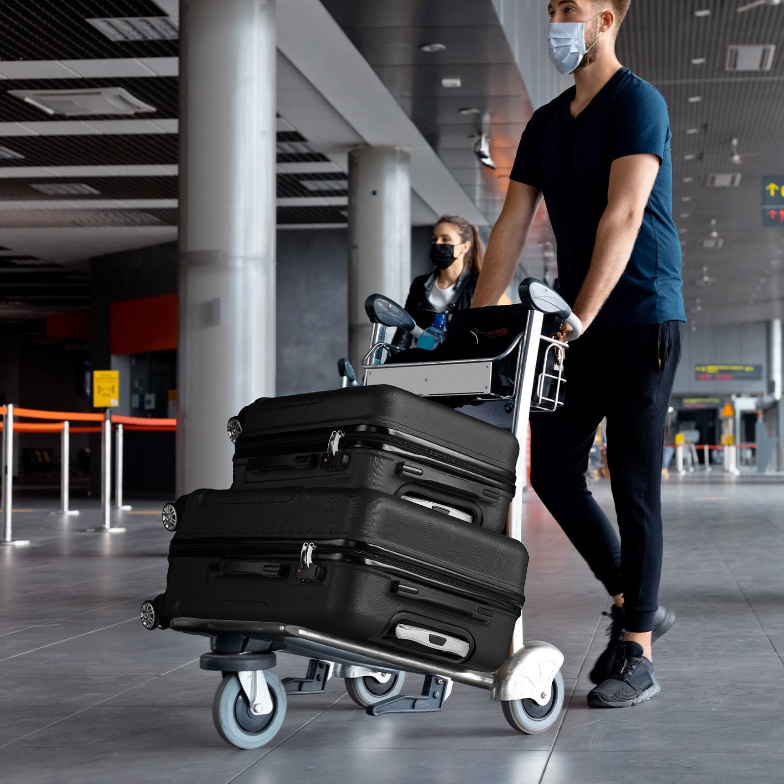 Unisex ABS PC Hard Shell Luggage Set Three In One 20 24 28In