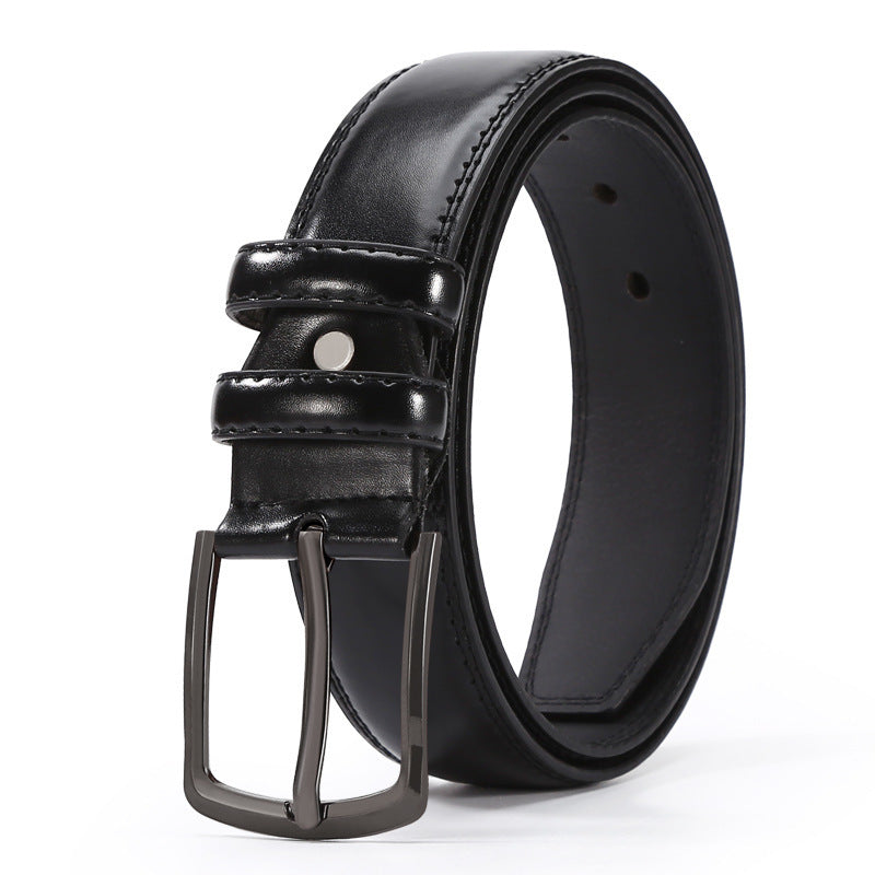 Men's Slim Imitation Leather Business Belt Alloy Buckle