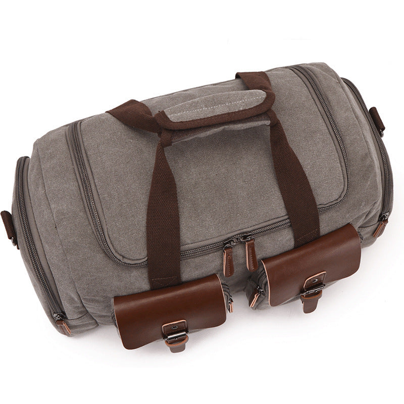 Unisex Canvas Shoulder Tote Bag Solid Color Travel Everyday