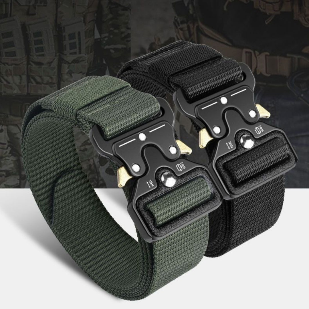 Men's Thick Canvas Tactical Belt Regular Release Buckle