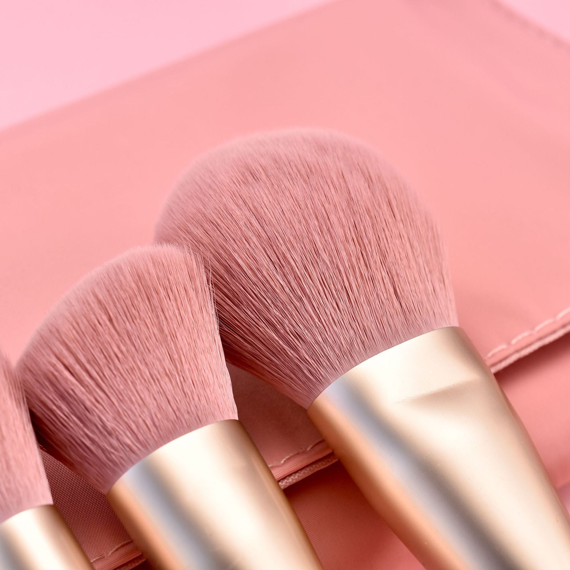 Rayon Bristle Makeup Brush Set With Plastic Handle For Face