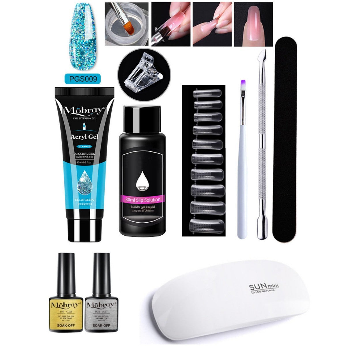 Resin Nail Art Extender Set 7-Piece For Nail Lengthening