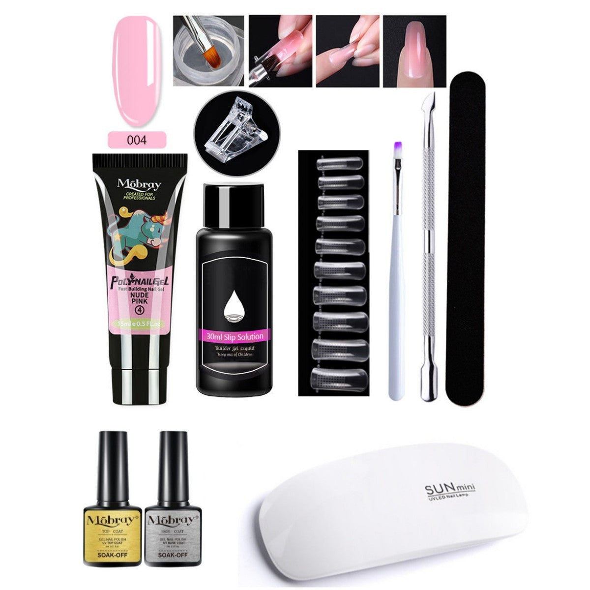 Resin Nail Art Extender Set 7-Piece For Nail Lengthening