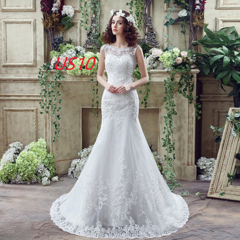 Sexy Lace Mermaid Trailing Wedding Dress for Brides