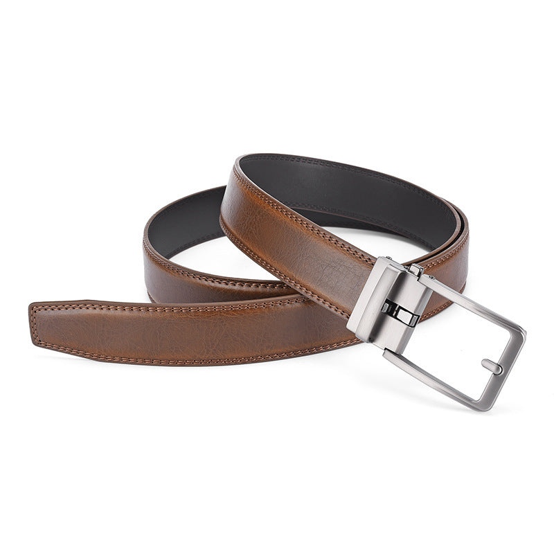 Men's Casual Leather Belt Slim Fit With Automatic Buckle