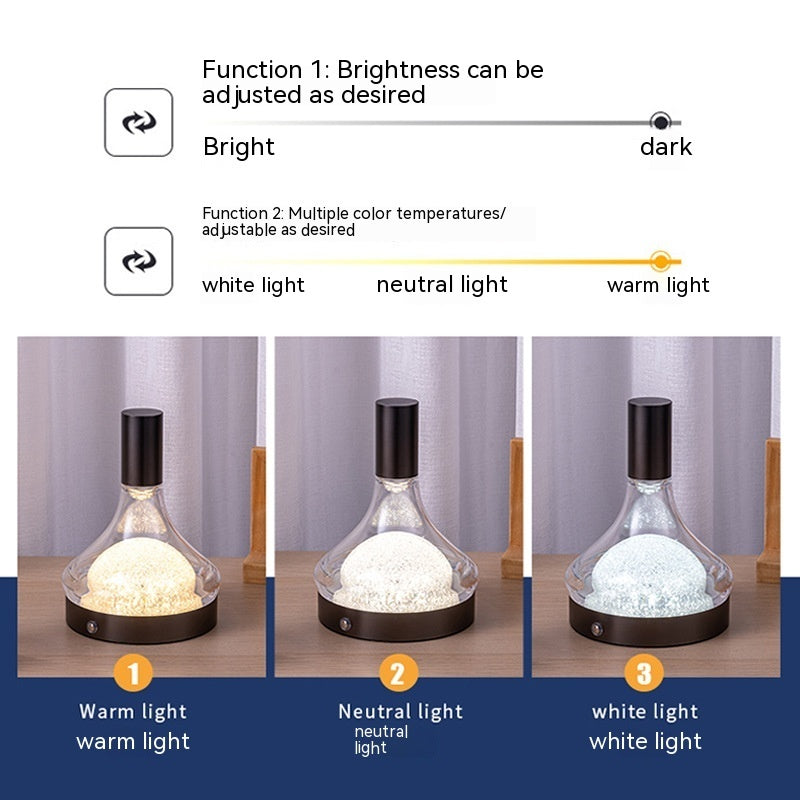 Rechargeable USB Aluminum PS Bar Table Lamp For Ambience